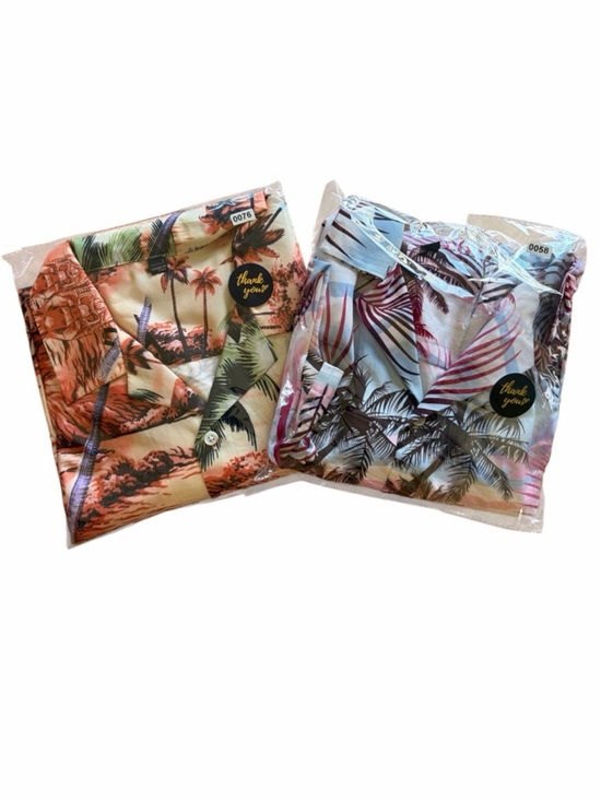 Other - Tropical Hawaiian Print Men's Button Up Shirt SET OF 2!